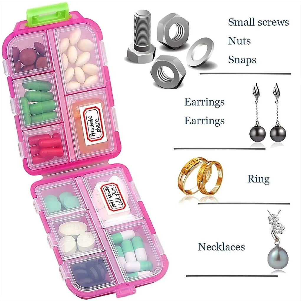 MediPocket Travel Pill Case | Moisture-Proof & Compact | 4–12 Compartments | For Vitamins & Medications on the Go