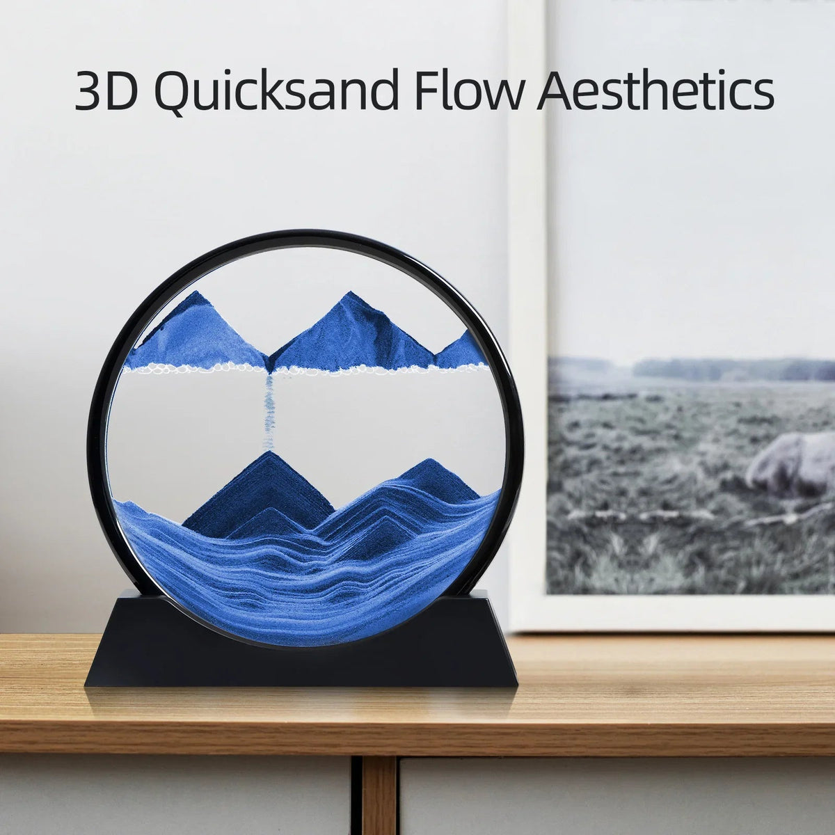 3D Sand Picture Aurelia Flow | Moving Sand Art in Glass | Relaxation & Decoration | Round Design