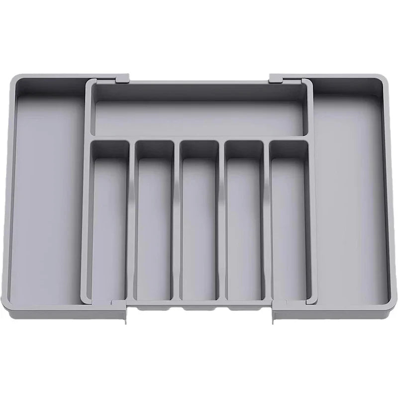 Modulora Cutlery Drawer Insert | Expandable Cutlery Organizer | Adjustable Storage System Made of PP | 38×35 cm