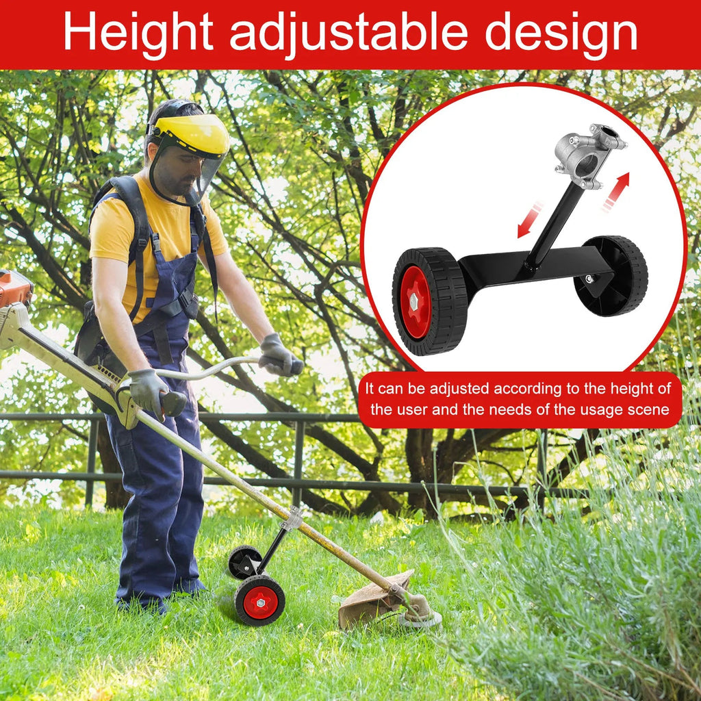Universal Support Wheel TRIMNOVA EasyRoll | Height Adjustable | Back & Arm Friendly | For Lawnmowers & Brush Cutters