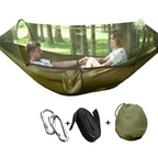 2-Person Outdoor Hammock with Mosquito Net - Portable Parachute Fabric Camping Bed