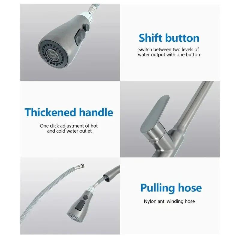 Kitchen faucet with pull-out spout – Brushed Nickel