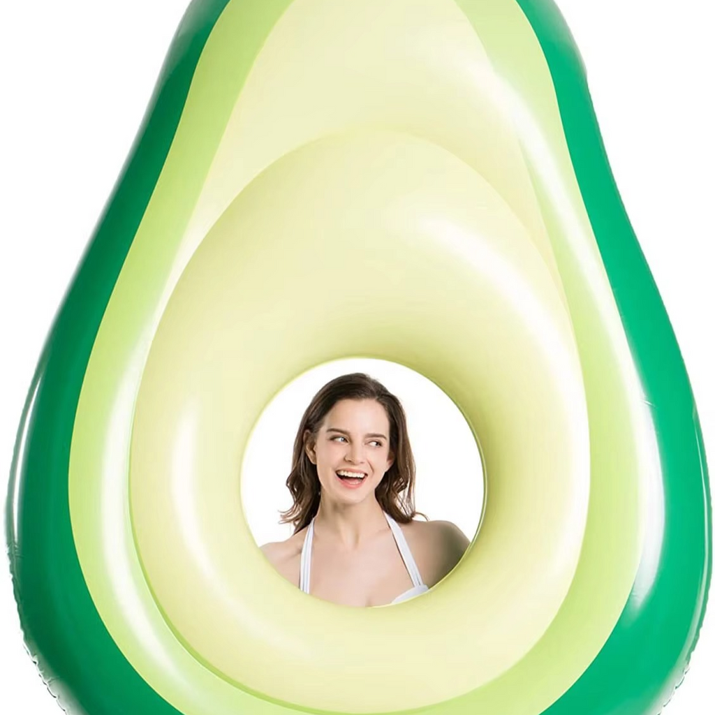 Inflatable Avocado Pool Float with Detachable Ball