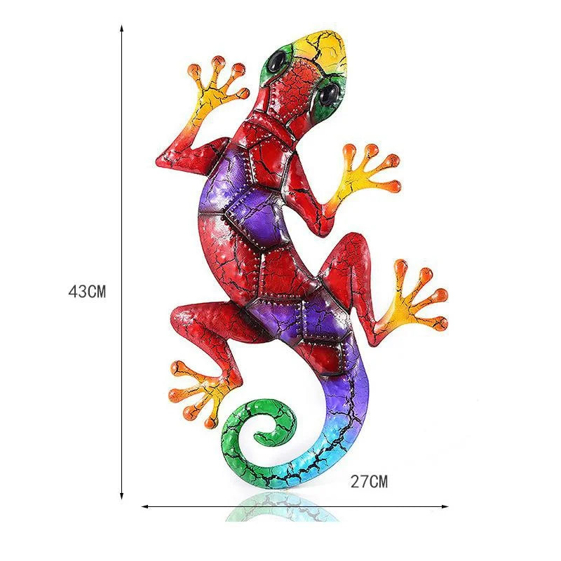 Artinova Wall Decor Animal Motif | Handcrafted from Wrought Iron | Colorful Accents in Green, Red or Blue
