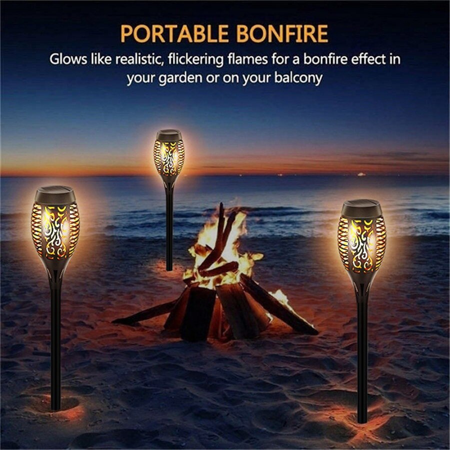 Outdoor LED Solar Artificial Flame Lamp