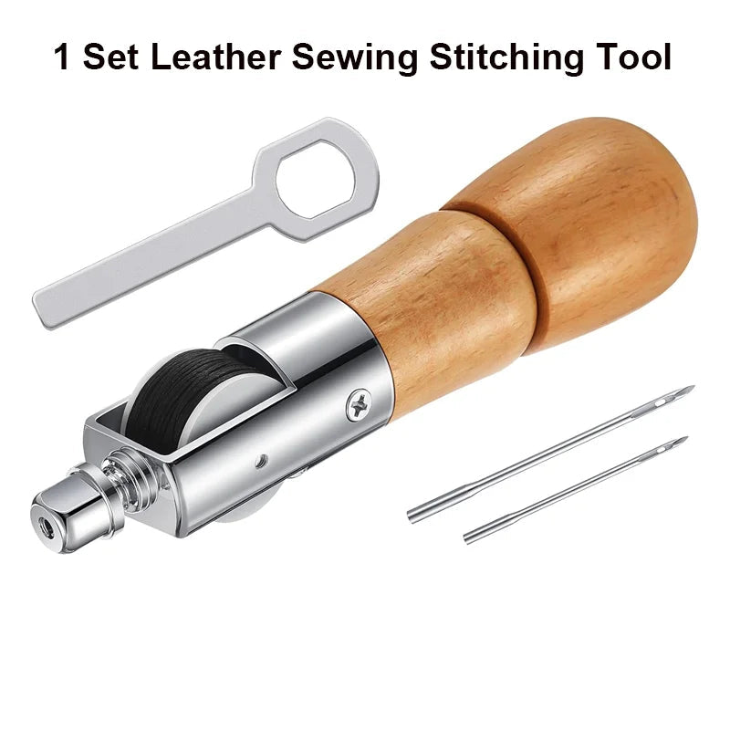 Leather Sewing Kit | Hand Sewing Machine & Accessories | Waxed Thread & Tools | For Leather Craft & Repairs