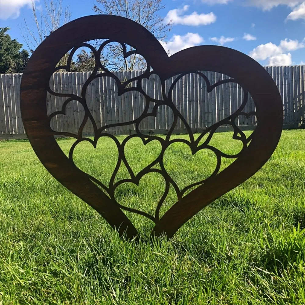 HEARTORA Garden stake heart | Rust look metal | Rustic decor for Christmas, Easter & garden