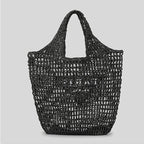 Net straw crochet beach bag