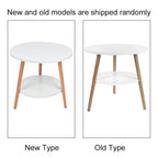 White Side Table with 2 Layers and Storage Space for the Living Room