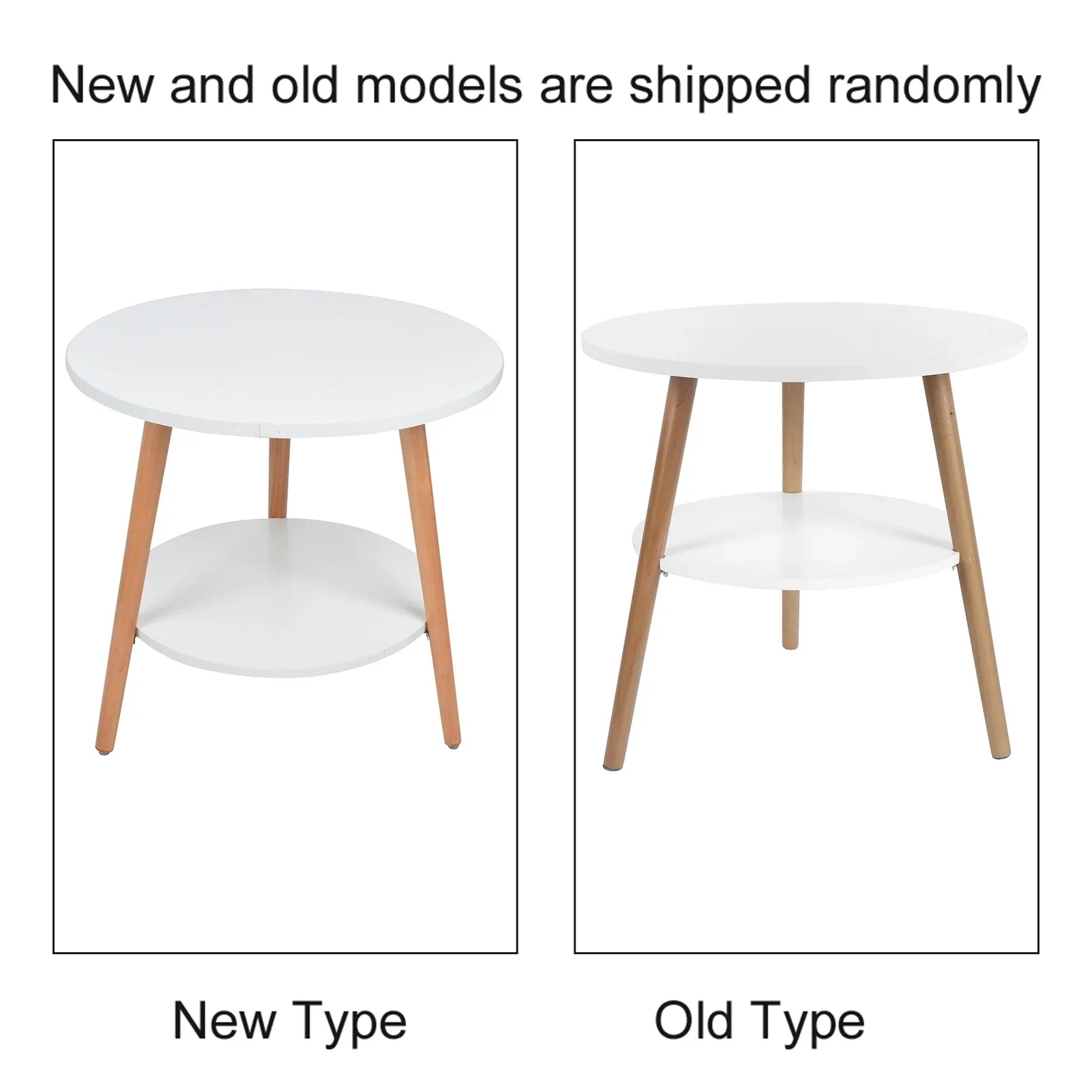 White Side Table with 2 Layers and Storage Space for the Living Room