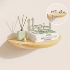 Half-Round Wooden Floating Shelf - Modern Wall-Mounted Display for Home & Bathroom