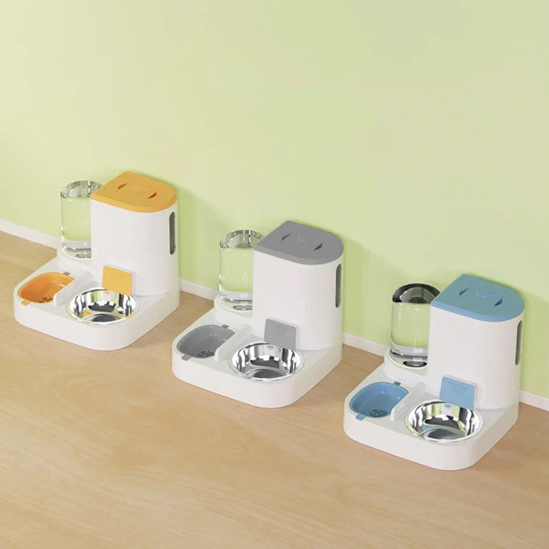 Feedipet Food & Water Dispenser for Cats & Dogs | Automatic Refill | 2-in-1 Bowl Set