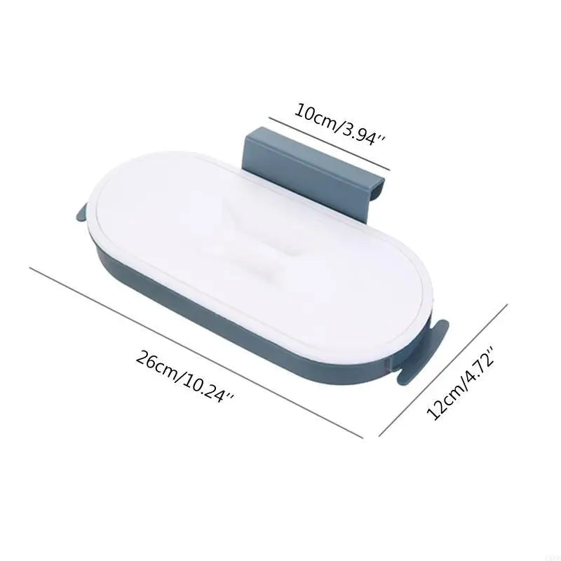 Trash Bag Holder Cleanuvo ClipBin | With Lid & Ring Holder | For Hanging on Cabinet Doors | Reusable & Washable