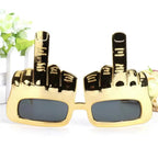 Bold Gold Middle Finger Party Sunglasses