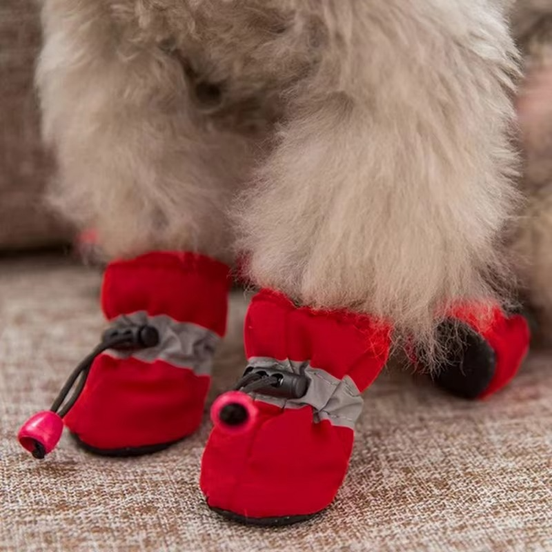 4-Pack Non-Slip Winter Puppy Booties for Outdoor Protection