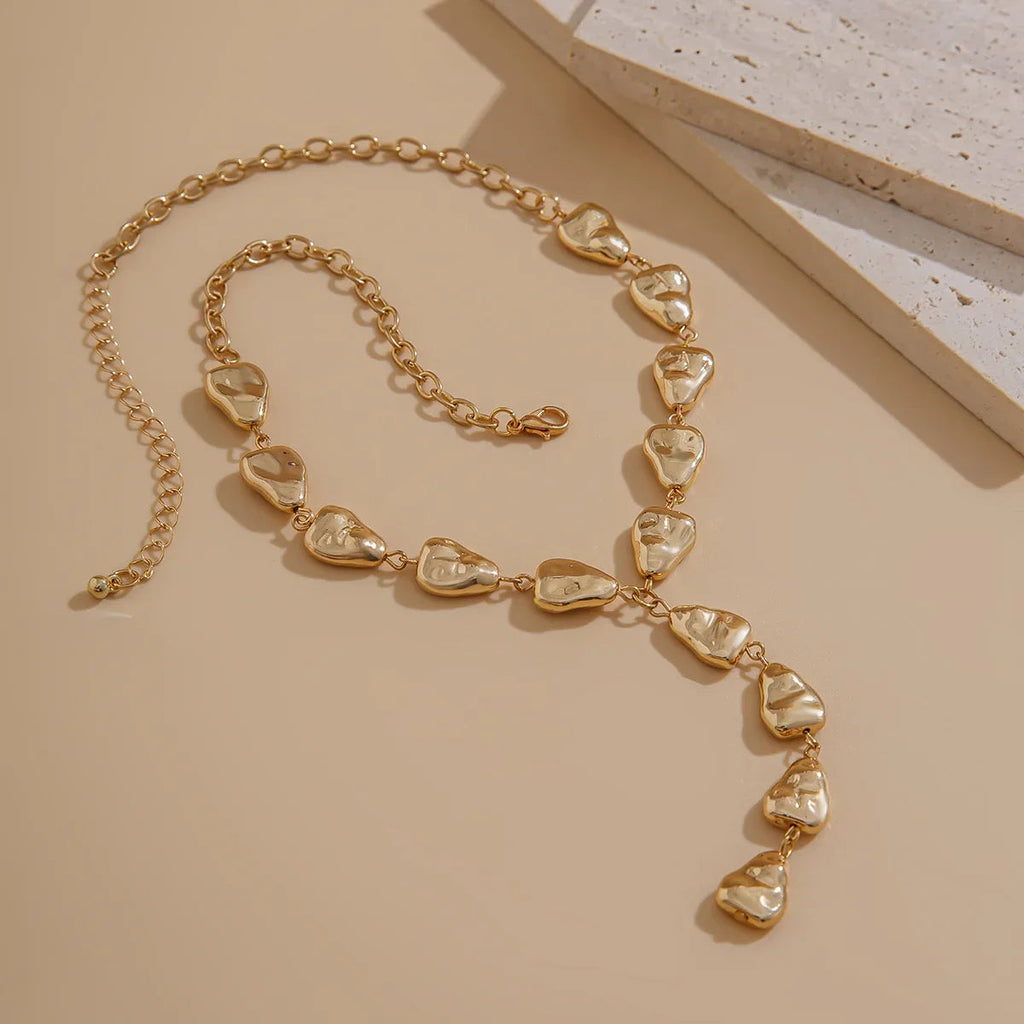 Modern Stone Inspired Lariat Necklace