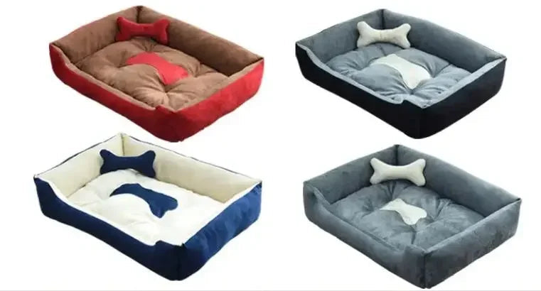 Modern and cozy linen dog bed