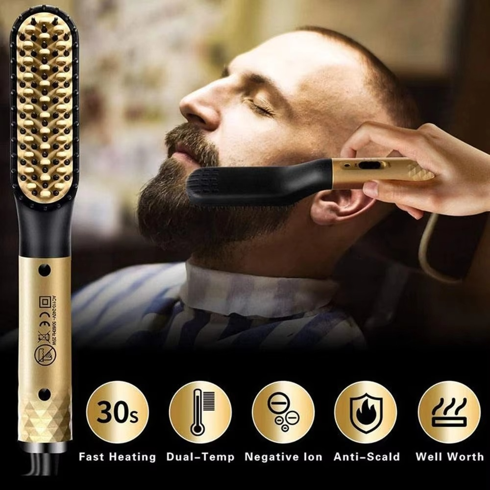 Professional Mini Ceramic Beard Straightening Brush