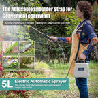 SPRAYMATE Pro Battery Pressure Sprayer | 5 L Shoulder Spray Bottle | USB Charging & Adjustable Nozzle | For Garden, Cleaning & Weed Control