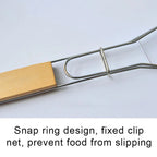 GrillFold FlexClip | Non-stick & Compact | With Wooden Handle | For Fish & Vegetables
