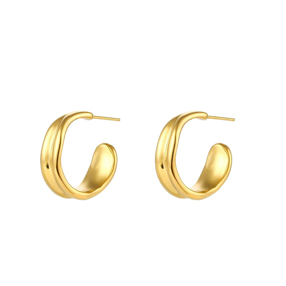 Minimal Textured Crevice Earrings
