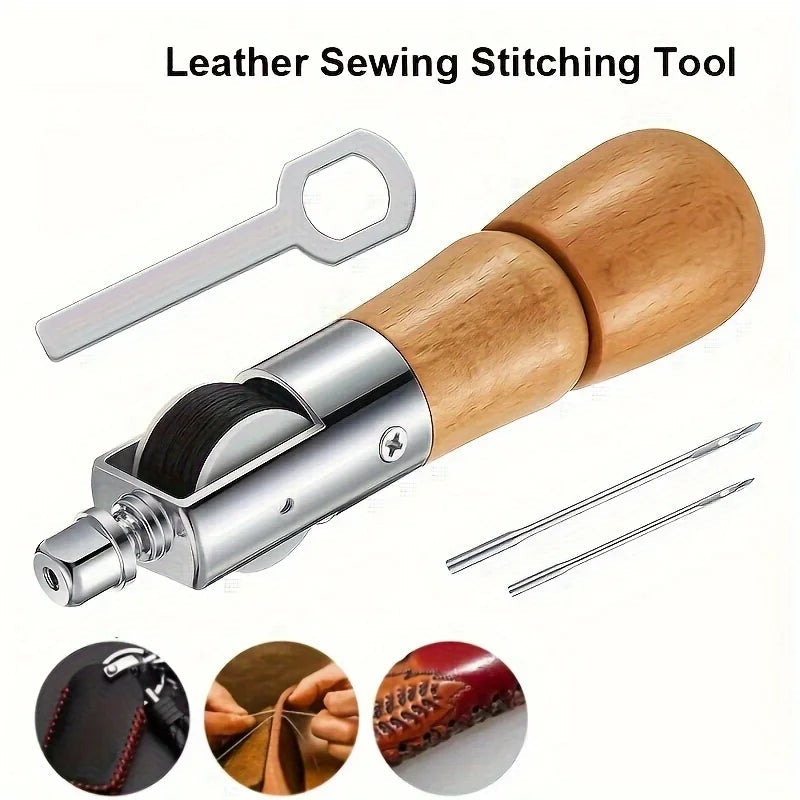 Leather Sewing Kit | Hand Sewing Machine & Accessories | Waxed Thread & Tools | For Leather Craft & Repairs