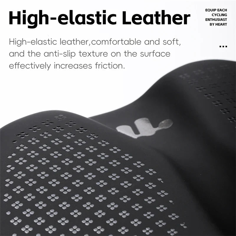 Shockproof Bike Saddle - Comfortable Bike Seat with Non-Slip Leather Cushion for Mountain Bikes and Road Bikes
