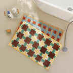Abstract Grid Tufted Bath Mat