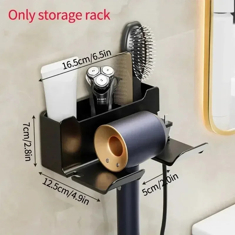 Multifunctional Hair Dryer Holder – Wall Mount | No Drilling | ABS Plastic