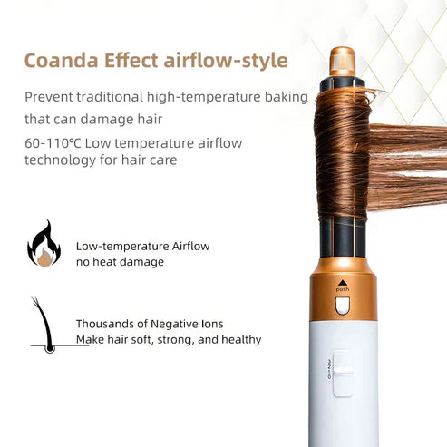 5-in-1 Hair Styler | Auto Curler, Blow Dryer & Flat Brush for All Hair Types at Home