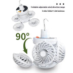 Ventolux Solar Camping Lamp with Fan | Foldable & Portable | 3 Wind Levels & LED Lighting | For Tent, Terrace & Outdoor