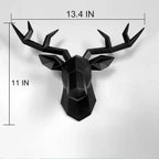 3D-Deer Head Sculpture, geometric resin, animal deer head wall decoration, modern home decor, luxurious decorative wall decor