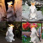 Solar Garden Light with Bunny and Butterfly Decoration