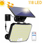 Solvalux Solar Wall Light with Motion Sensor | 192 LEDs | Removable Solar Panel with 5 m Cable | 4 Modes & Remote Control | IP65 Waterproof
