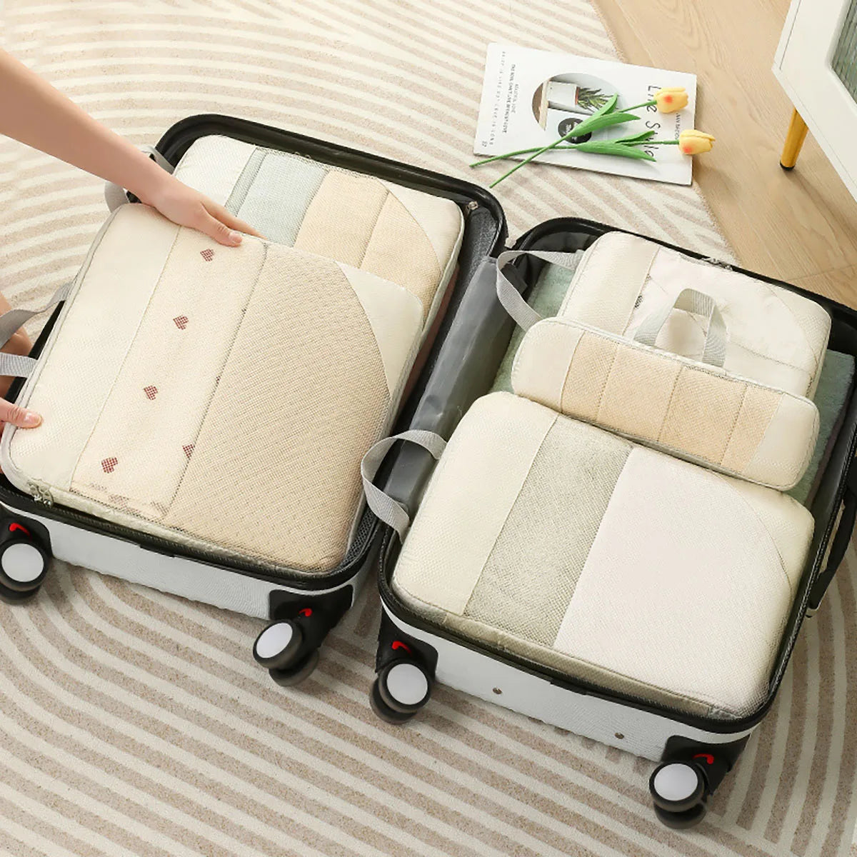 PackNest Compression Organizer Set | 5-piece | Space-saving & Water-repellent | Ideal for travel & everyday use