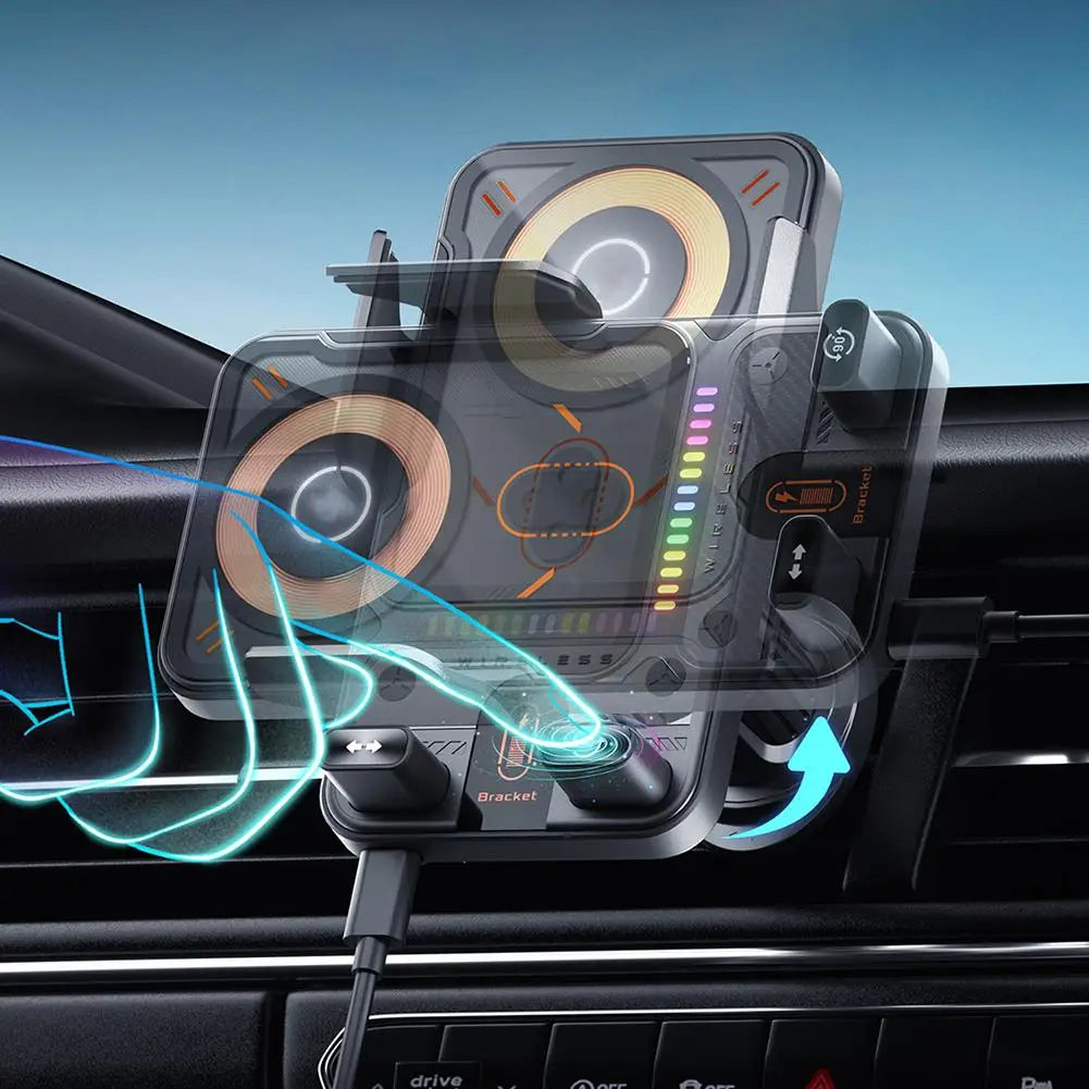 Smart Auto-Clamp Wireless Charger Car Phone Holder