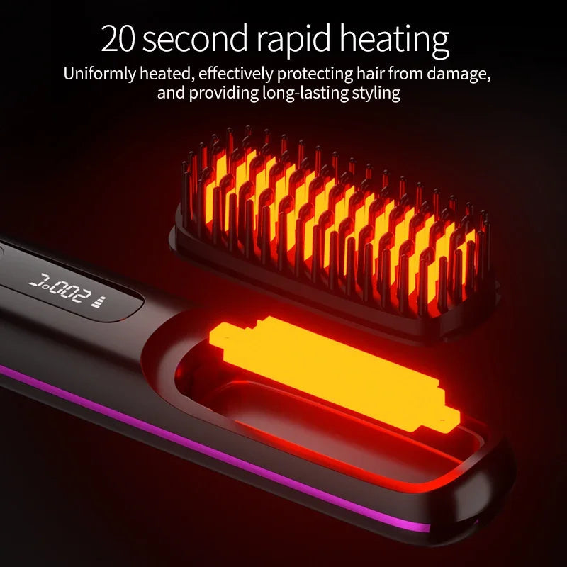 Glissara | Cordless Hair Straightener | USB Charging Function & LCD Display | Ceramic & Ion Technology