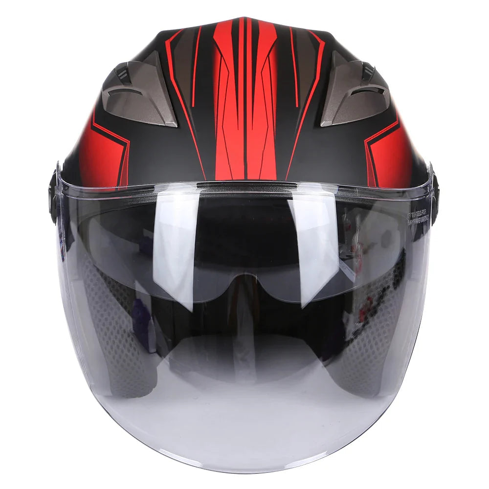 Half Face Motorcycle Helmet with Double Lens & DOT Safety – RoadGuard