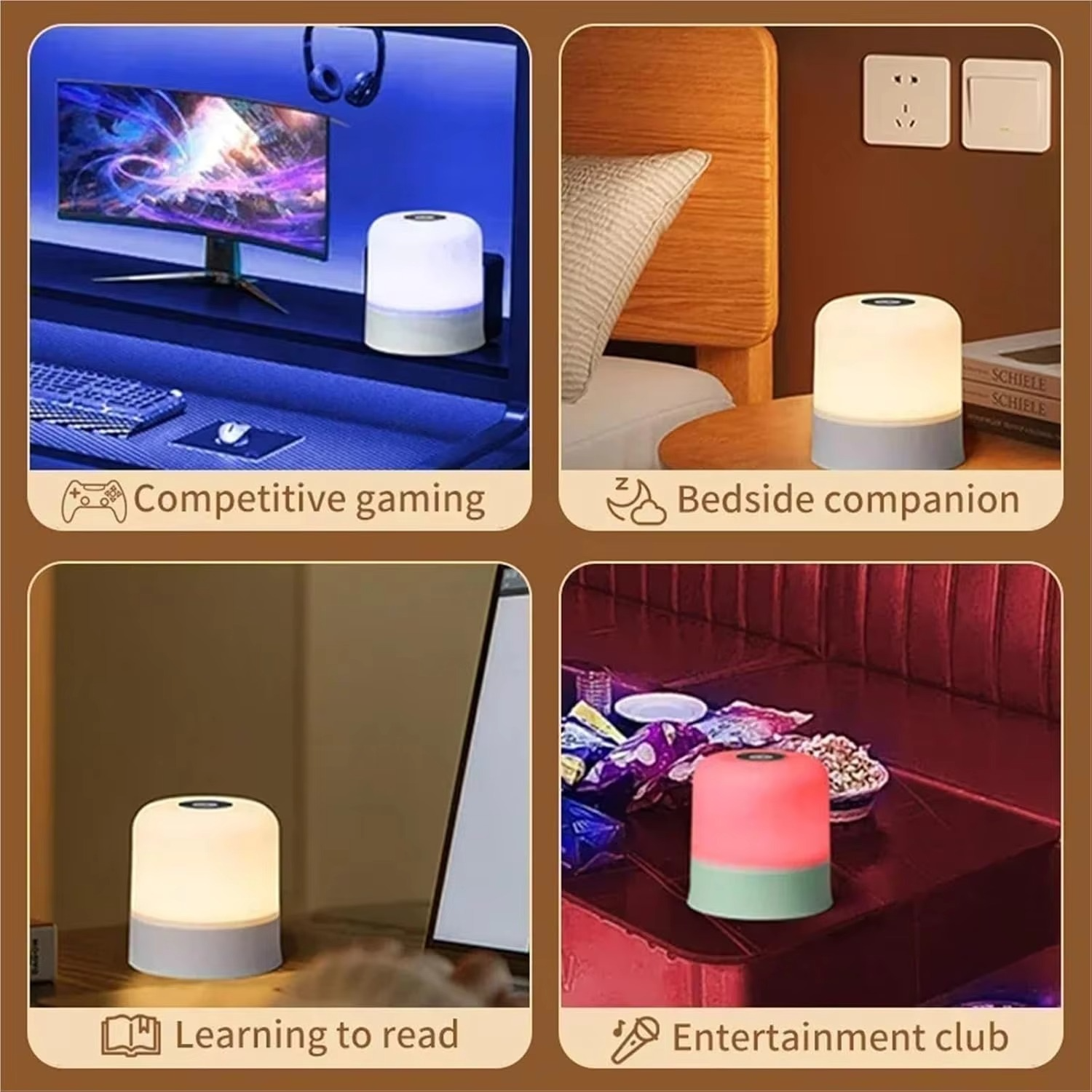 Color Changing Touch Table Lamp With Remote Control For Bedroom Or Living Room