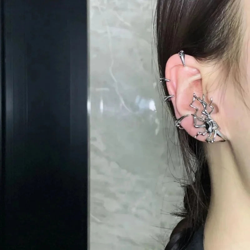 Gothic Spider Web Earring