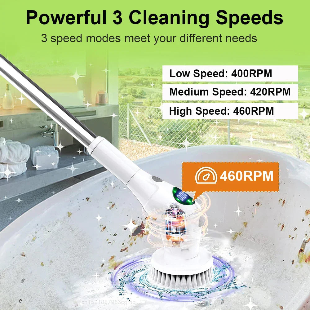 Single Cleaning Solution: 8-in-1 Multifunctional Electric Cleaning Brush - Wireless and Rotating for Bathroom, Kitchen, Windows, and Toilet