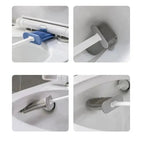 Toilet Brush HygieBrush DuoClean | 2-in-1 Silicone Toilet Brush Set with Wall Mount | Antibacterial & Space-Saving