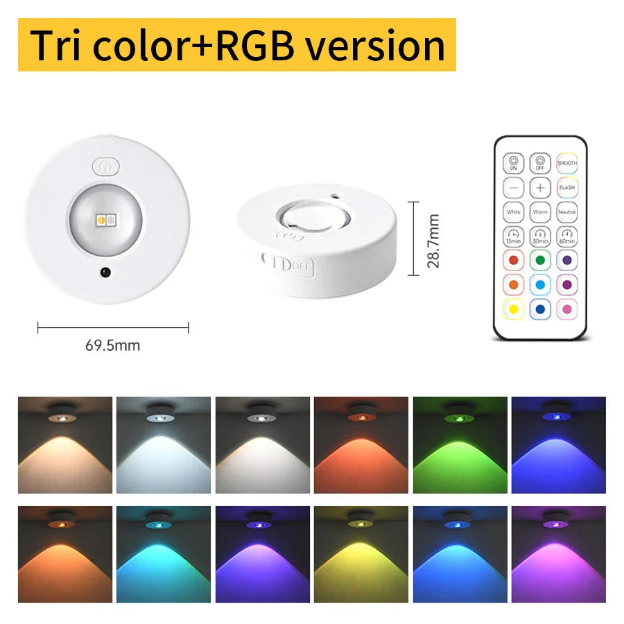 LumiFlex LED Spotlight | Wireless & Rechargeable | RGB & Warm White | With Remote Control