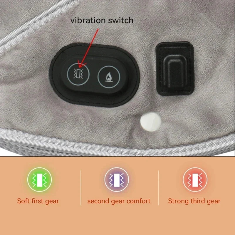 Warm Neck and Shoulder Massager USB Heating Cushion with Vibration