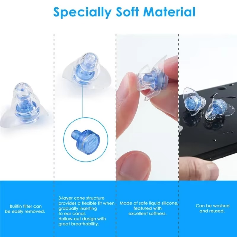 Silicone Noise Cancelling Earplugs for Sleeping Studying and Concert Protection