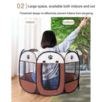 Pawvia Foldable Cat Tent | Portable Outdoor Enclosure for Cats & Small Dogs | Breathable & Washable | 72×72×45 cm