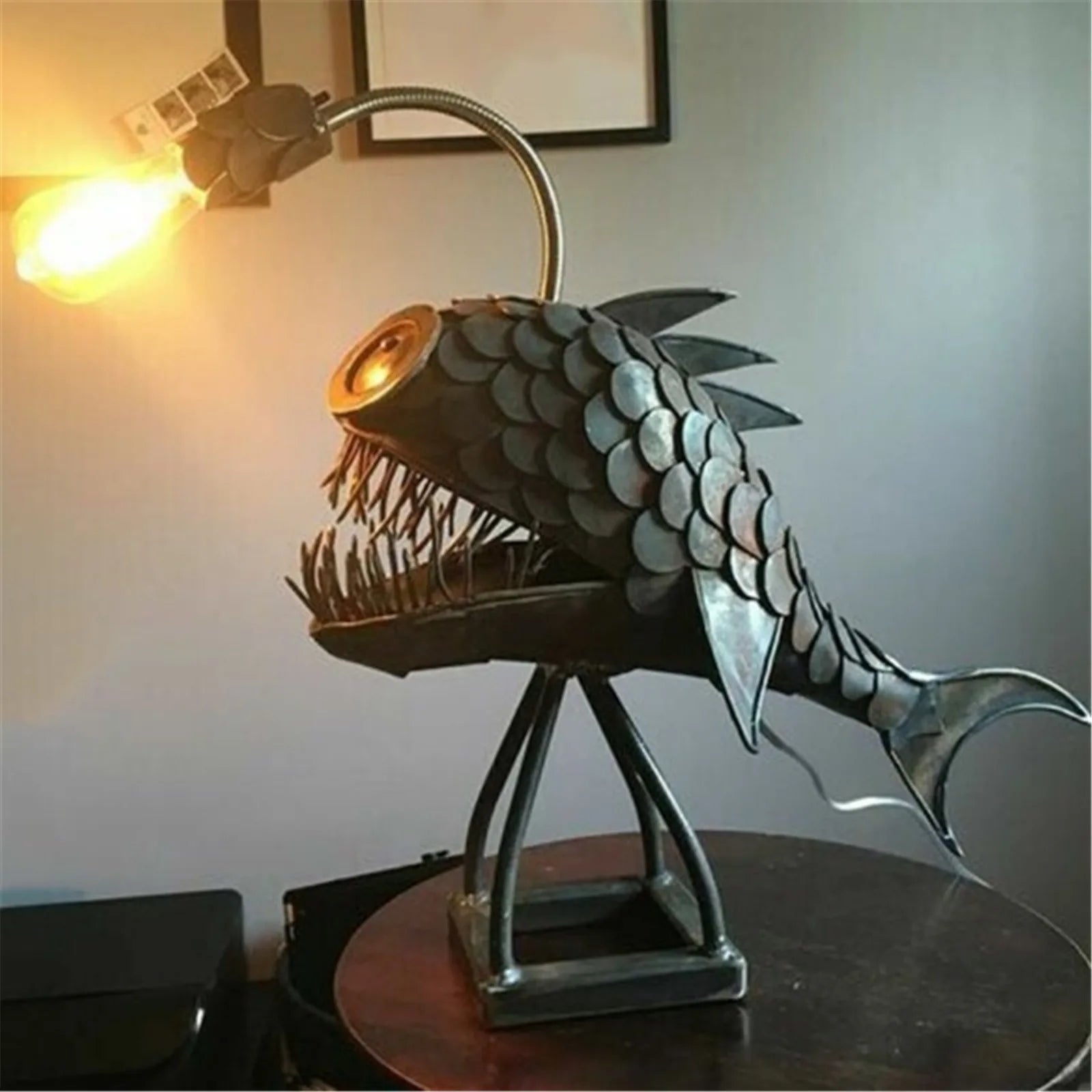 Table lamp - RusticFish - Adjustable lighting - Handmade artistic charm