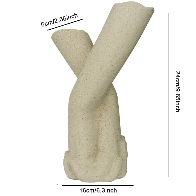 Lovers' Hands Ceramic Vase