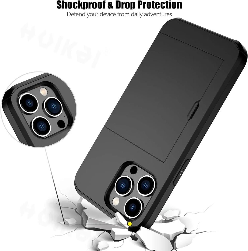 LuxShield iPhone Case with Card Holder | Slim Design | Card Storage | Protection & Style