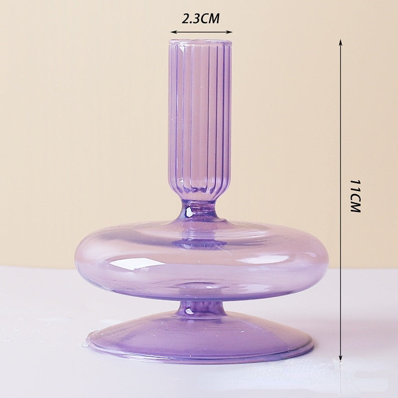 Lilac Candle Holder made of Glass